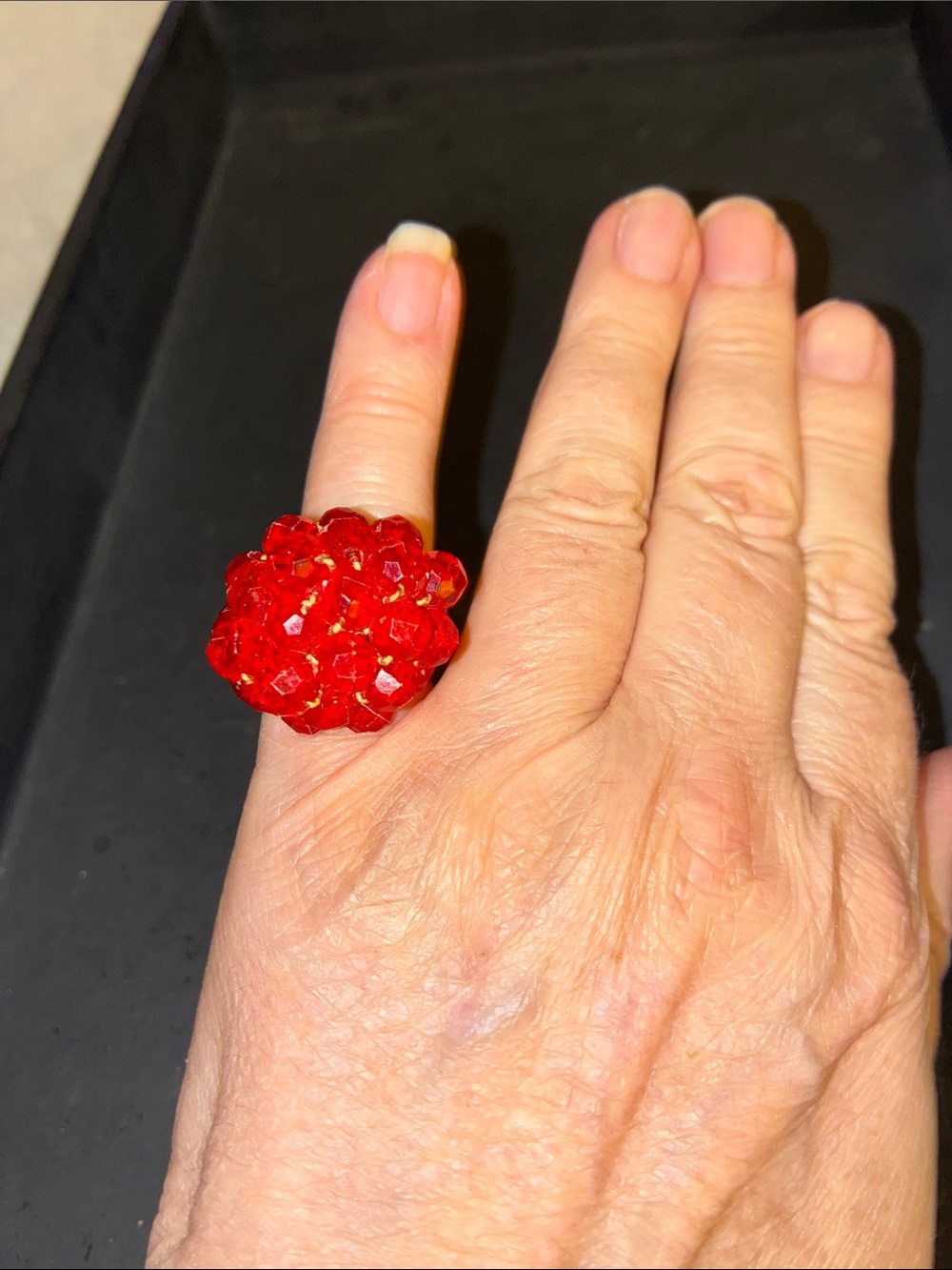 Red Cluster Statement Ring - Bold Women Jewelry